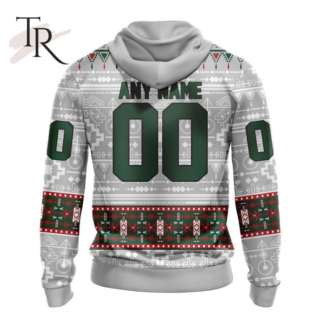 New 2025 NEW] ized NHL Minnesota Wild Special Native Design Custom Hoodie - Image 3